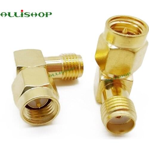 100Pcs SMA Male to Female Right Angle 90-Degree Adapter Gold Plated Contacts SMA Plug Jack RF Coaxial Connector