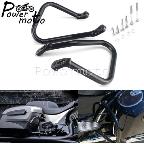 2pcs Black Motorcycle Rear Saddlebag Crash Bar Engine Guard Protector Guard For Harley Softail FLHC FLHCS 2018-2021 #90201315