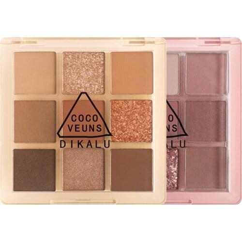 9 Colors Glitter Eyeshadow Palette Shimmer High Pigmented Shadows Waterproof Long-lasting Easy To Color Eye Shadow Makeup TSLM1