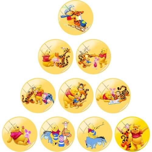 Disney Winnie the Pooh Tigger 12mm/15mm/16mm/18mm/20mm photos to send friends cute glass cabochon dome flat back DIY jewelry