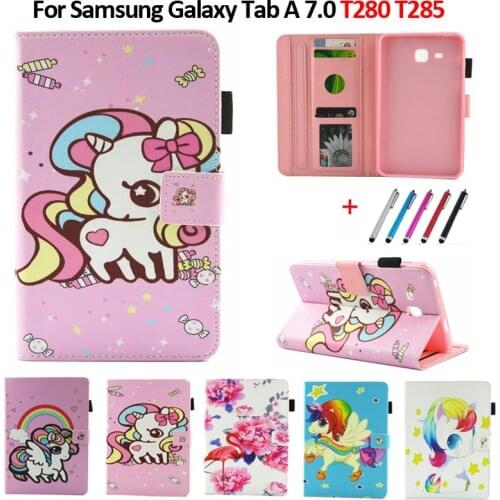 Coque For Samsung Tab A 6 Case 2016 Cute Unicorn Cartoon Tablet Cover Funda For Samsung Galaxy Tab A A6 7.0 T280 T285 Case Coque