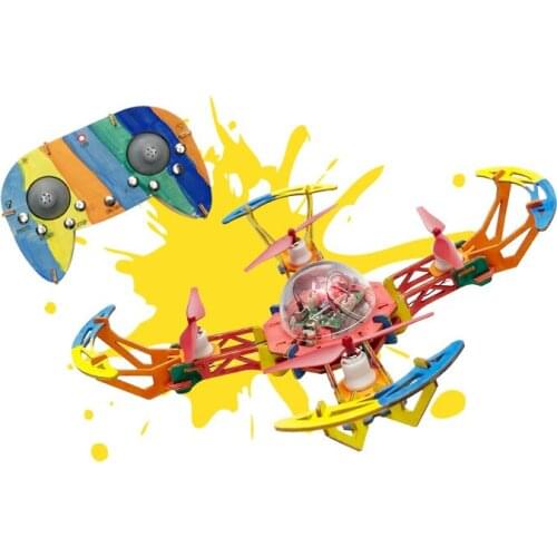 DIY hand assembled RC Drone wooden four-axis remote control aircraft RC Model Teaching