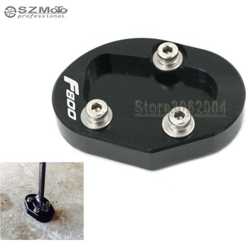 For BMW F800R F800S F800ST F800GT F800 Motorcycle CNC Side Kickstand Stand Extension Support Plate With Logo Black