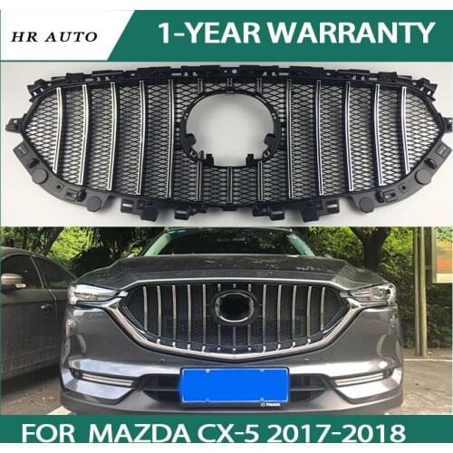 FOR MAZDA CX-5 AUTO FRONT MESH EXTERIOR MASK TRIMS COVERS AUTO GRILLE 2017 2018 FRONT BUMPER ABS MODIFIED GRILL GRILLS