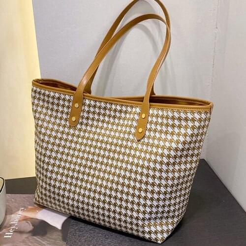 DORANMI Autumn Classic Totes Bags For Women 2021 Luxury Brand Designed Shoulder Bag Female Houndstooth Totes Bags Bolsos SB682