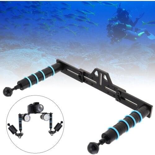 SecurityIng Diving Dual Hand-held Selfie Monopod Holder Photography Bracket Fit for Other Action Cameras/Diving Flashlight
