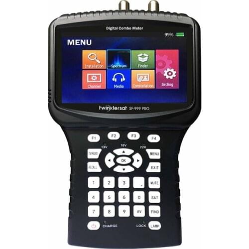 DVB-T2 DVBS2 DVB-C Combo Sat Finder 4.3" Screen Support Spectrum Analyzer CCTV Camera in AHD TVI CVI Twinkler SF-999 Pro