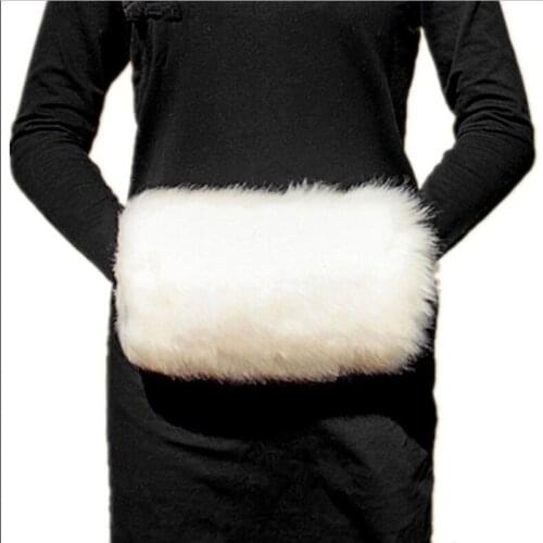 Faux Fur Winter Hand Muff Ivory White Color Cheap Warm Bridal Handwarmers Wedding Gloves High Quality