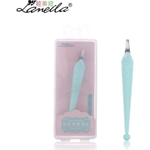 Lameila Stainless Steel Eyebrow Tweezers Portable Lightweight Eyebrow Tweezer Plain Top Individual Package A215