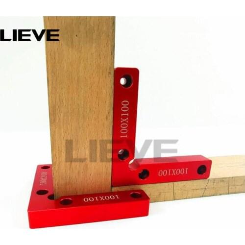 2pcs 100*100MM Woodworking Square ruler 90 ° positioning block Right angle Fixture Wood work tools Aluminum alloy gauge tool