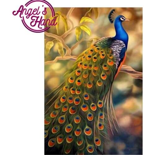 DIY orchid 5D Diamond Mosaic Embroidery Peacock Rhinestone Pasted DIY diamond painting cross-stitch diamond Home Decoration