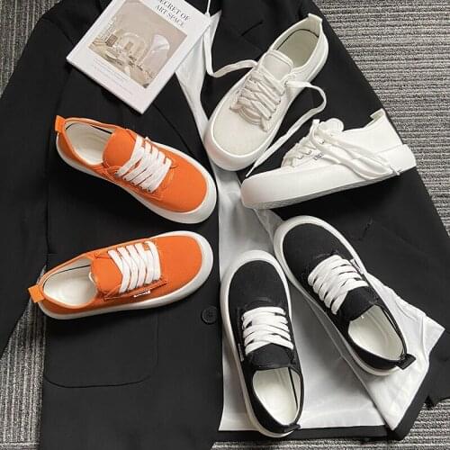 Canvas thick-soled bread shoes spring and summer new fashion all-match breathable casual shoes large size 40 womens shoes