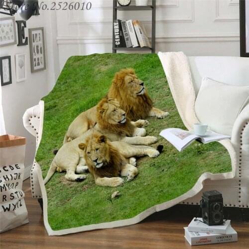 Throw Blanket Tiger Lion Leopard 3D Velvet Plush Blanket Bedspread for Kids Girls Sherpa Blanket Couch Quilt Cover Travel 14