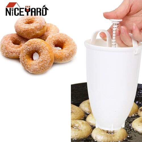 Portable Donut Maker Donut Mould Easy Fast Manual Waffle Dispenser Doughnut Machine Arabic Waffle Plastic Lightweight Deep Fry