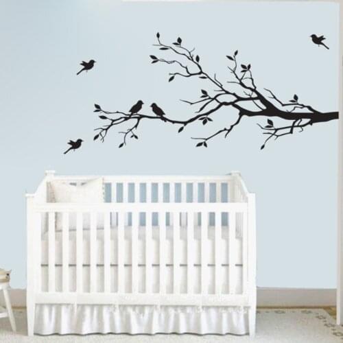 Branch bird 43cmx91cm vinyl wall decal diy art mural removable tree wall stickers home decor living room
