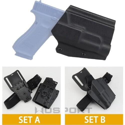 Tactical IWB Kydex Holster For Glock 17 19 19x 45 With Mounting TLR-1 Flashlight Concealed Carry With Thigh Drop Leg Adapter