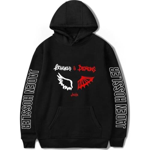 New Jaden Hossler Hoodie Angelic Demon Wing Print Sweatshirts Men Women Popular Hoodies Hip Hop Harajuku Streetwear Hoodies