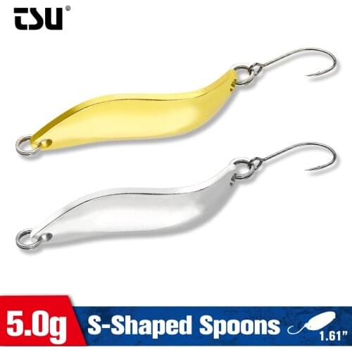 TSURINOYA S-shaped Spinner Sequins Metal Spoon 5g DANCER Wobbler Fishing Lure Hard Baits Trout Pike Bass Articial Fishing Tackle
