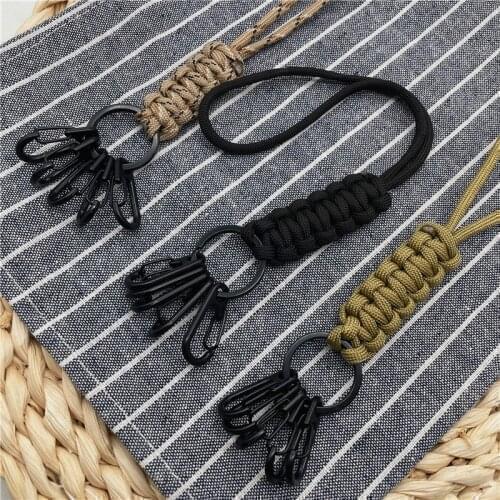 Outdoor High Strength Climbing Hanging Paracord Lanyard Keychain Phone Backpack Wrist Rope Classification Metal Hook Key Ring
