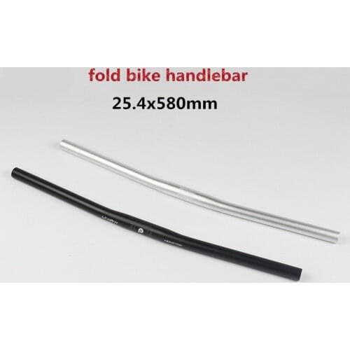 Universal folding bicycle horizontal handlebar 25.4x580mm for brompton bike BMX one-shaped handlebar black silver bar