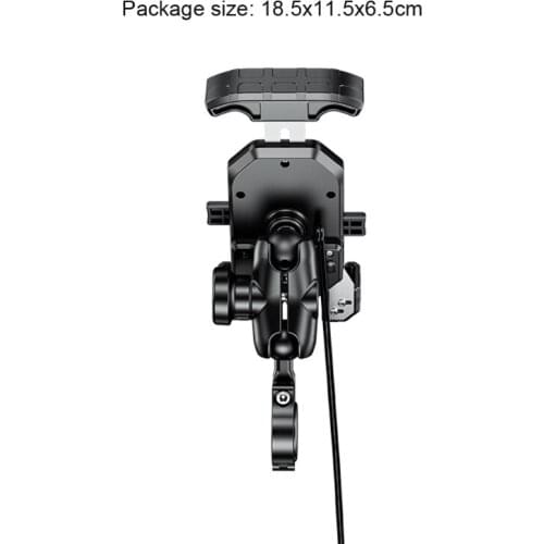 Waterproof 12V Motorcycle Qi 15W Wireless Charger 18W Type C PD Charger Mount Holder Stand for 3.5-6.5" Cellphone