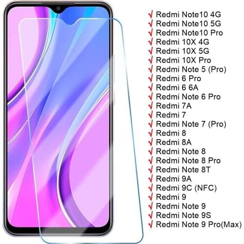 Tempered Glass For Xiaomi Redmi Note 9 9S 8 7 6 6A 5 10 Pro Max Screen Protector For Redmi 8 8A 7 7A 9 9A 9C 8T 10X Glass FIlm
