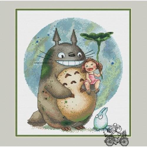 Gold Collection Counted Cross Stitch Kit Totoro and the baby little girl good friend free shipping
