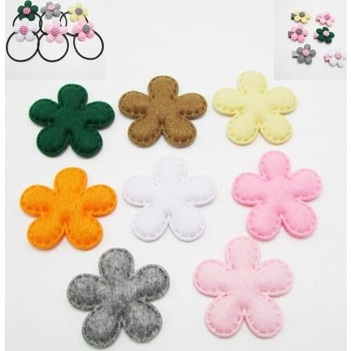 10PCS Flowers Ball Padded Appliques For clothes DIY Baby hair Clip headwear Decor Ornament Accessories