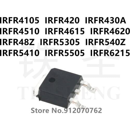 10PCS/LOT IRFR4105 IRFR420 IRFR430A IRFR4510 IRFR4615 IRFR4620 IRFR48Z IRFR5305 IRFR540Z IRFR5410 IRFR5505 IRFR6215 TO-252