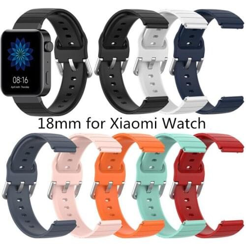 100pcs 18mm Watch Band for Xiaomi Mi Smart Watch Soft Silicone Rubber Bracelet Replacement for Xiaomi Mi Watch Strap Accessories