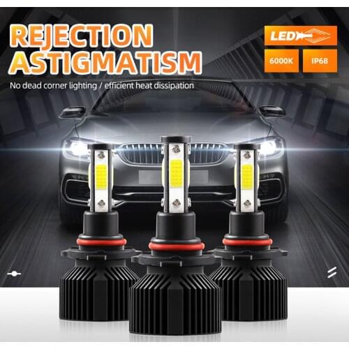 2Pcs IP68 Waterproof Car LED Headlight Bulbs LED Driving Lamp All-in-one Conversion Kit 9006\HB4 50W