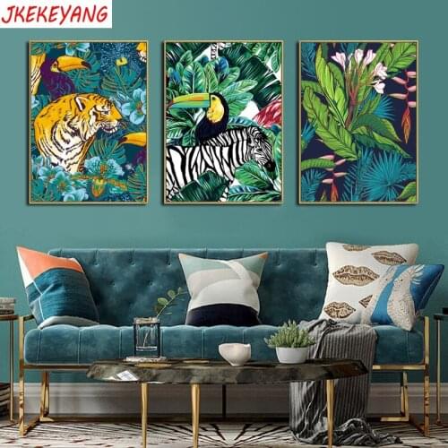 3pcs 5D Diy round/square diamond painting Tiger in the jungle Diamond Mosaic Embroidery cross stitch Y3746