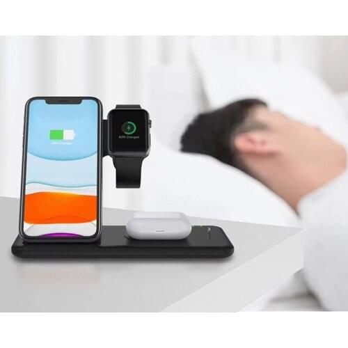 4 In 1 Wireless Charger Stand QI Charging Dock Station Foldable Travel Business For iPhone 11 XR X 8 Apple Watch Airpods iWatch
