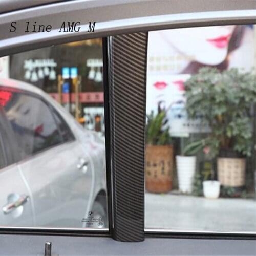 Car styling Carbon fiber C column panel decorative Covers stickers Trim For BMW 5 series G30 G38 2018 Interior Auto accessories