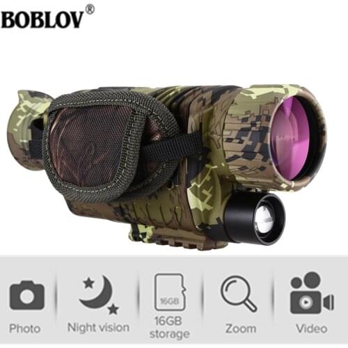 BOBLOV P15S Infrared Digital Night Vision Monocular Binocular IR Telescope 5x8 Optics Scope Photo Video Recording Hunting Camera