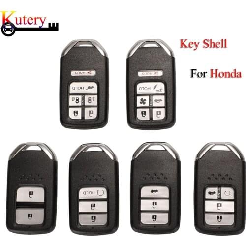 Kutery Remote Car Key Shell For Honda Fit Odessey City Jazz XRV HRV CRV Accord 2/3/4/5/6 Buttons Replacement Key Cover Fob Case