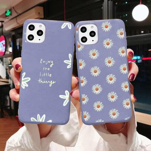 Daisy Flower Phone Case Candy Color Violet for iPhone 11 12 pro XS MAX 8 7 6 6S Plus X SE 2020 XR