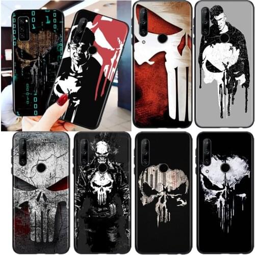 Marvel Punisher For Honor 8S 8C 8X MAX 8A 8 7S 7A 7C Play 3E Prime Pro 2020 2019 Silicone Black Phone Case