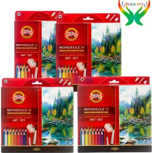 Czech KOHINOOR 24/36/48/72 colors water soluble color painting drawing pencils professional hand drawn color pencil box set