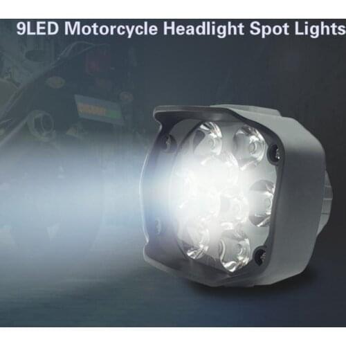 Motorcycle Headlight White Super Bright 9 LED 6000k Working Spot Light Motorbike Fog Lamp 1500LM LED Scooters Spotlight