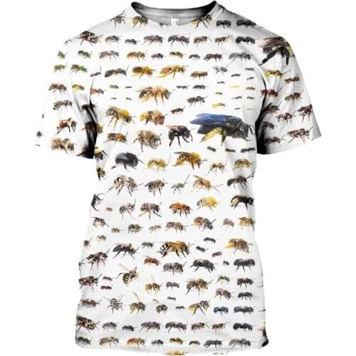 Animal bee / koala / deer 3D Printed men t shirt Harajuku Fashion Short sleeve shirt summer street Casual Unisex tshirt DW0040
