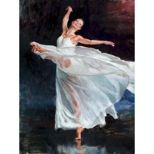 Gatyztory Frame Ballet Girl DIY Painting By Numbers Figure Handpainted Oil Painting Modern Home Art Canvas Colouring 60x75cm