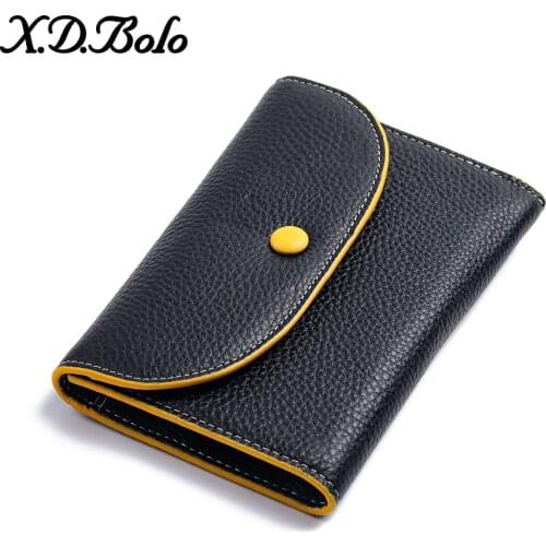 XDBOLO Leather Women Wallet Zipper Girl Brand Designed Genuine Leather Ladies Coin Purse Female Card Holder Wallets Billetera