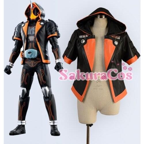 Game Anime Movie Masked Rider Kamen Rider GHOST Shapeshifting Black Coat Jacket Cosplay Costume For Women Men Outfit