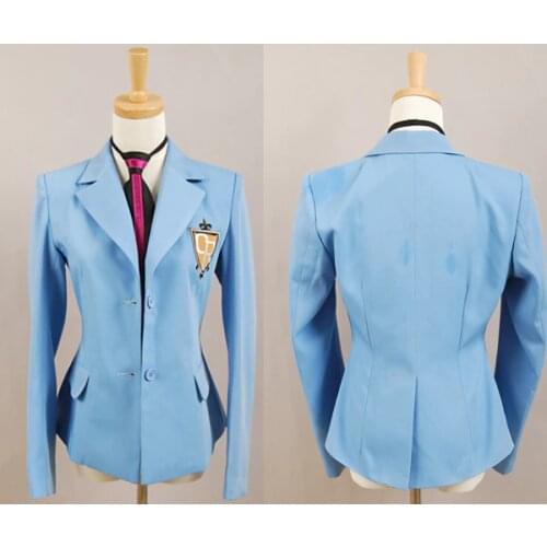 Ouran High School Host Club Cosplay Costume Haruhi Kyoya Hikaru Takashi School Uniform Coat Jacket and Tie Halloween Costumes