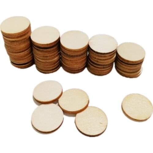50PCS 20MM Blank Unfinished Wood Circle Pieces Wooden Round Discs for Crafts for Painting Writing and DIY Home Decorations