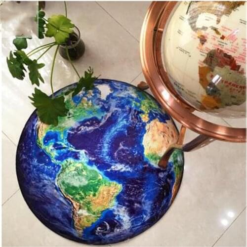 3D Print Earth Planet Round Carpet Anti-slip Rugs Soft Carpets Computer Chair Mat Floor Mat for Kids Room Home Decor