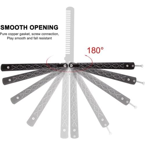 Metal Folding Comb Butterfly Knife Safety Comb Butterfly Comb Hairdressing Accessory Tools Outdoor Indoor