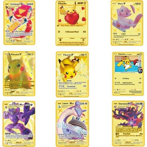 Anime Pokemon DX VMAX V Metal Cards PIKACHU Charizard Morpeko Blastoise Zamazenta Collection Card Toys Gift