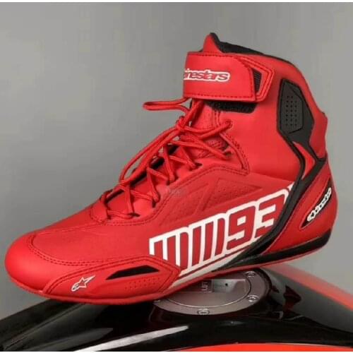 Motorcycle Microfiber Leather Boots Shoes pine stas red Ridng Motocross Botas Motorboats Motorbike Racing Career Speed Boots